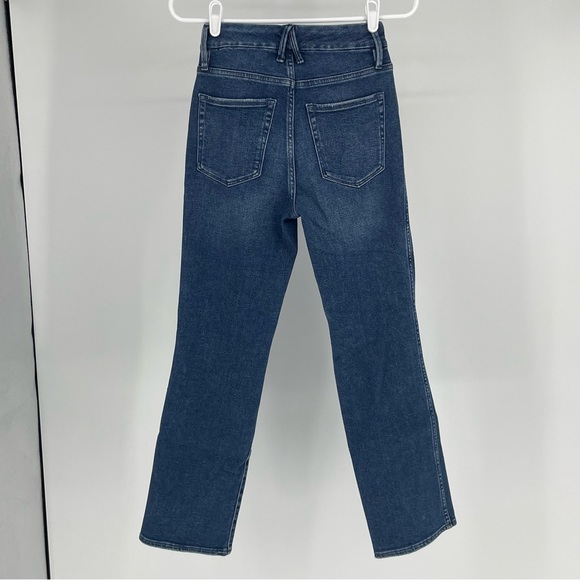 GOOD AMERICAN NWT GOOD CURVE RIPPED HIGH WAIST ANKLE STRAIGHT LEG JEANS 0/25 - Picture 3 of 12